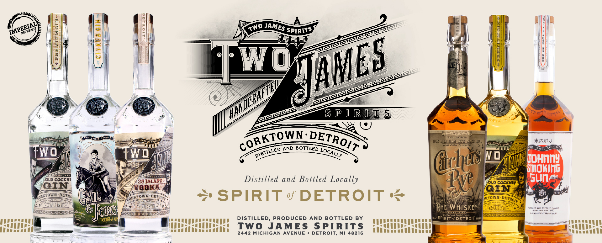 Two James Hand Crafted Spirits, Spirits, Detroit, Michigan Made