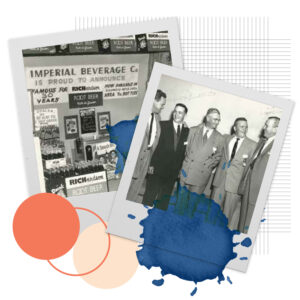 Collage featuring vintage photos of the original Imperial Beverage.